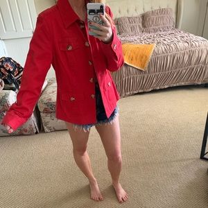 Red Button Up Coat